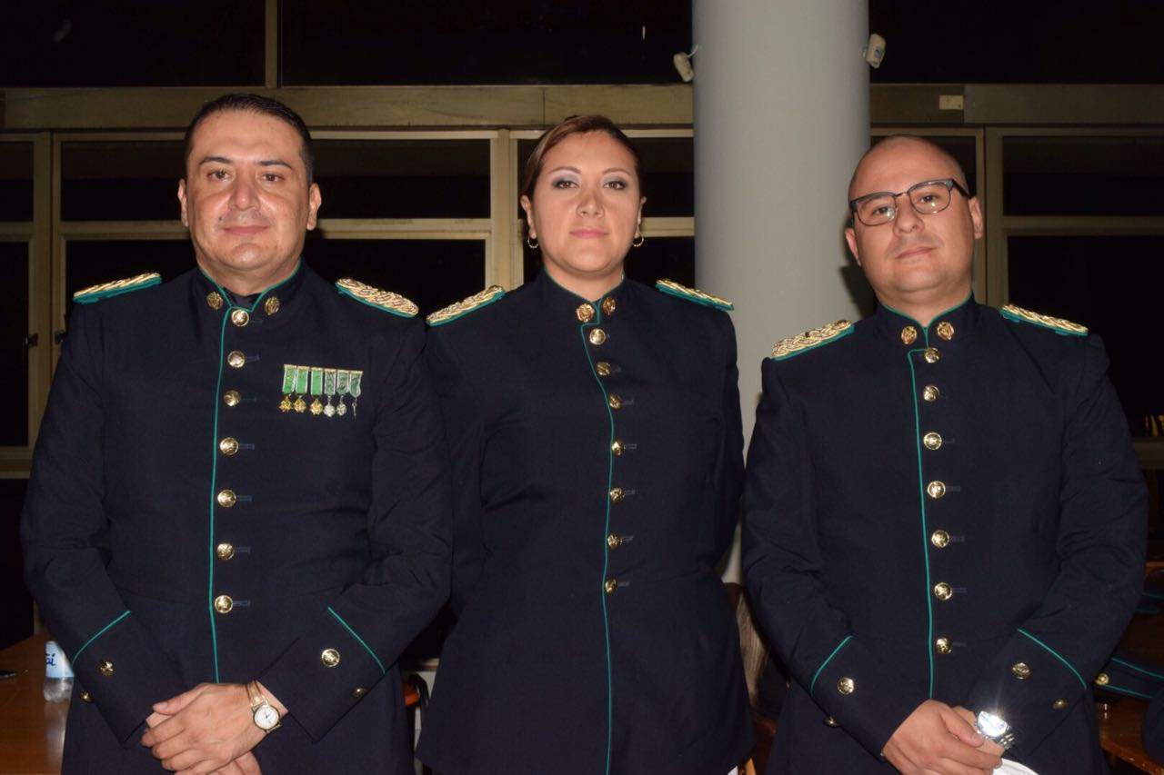 Mayor Ávila Ramírez, Comandante de la Regional del Esmad; Mayor Ingrid Vallejo, Jefe de prevención del Departamento de Policía del Huila y Mayor Néstor Vargas, Comandante Distrito 6 de la Plata.